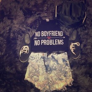 Distressed blue washed jean shorts